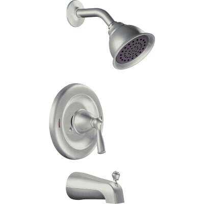 Moen Banbury Posi-Temp 1-Handle Lever Tub and Shower Faucet, Spot Resist Brushed Nickel