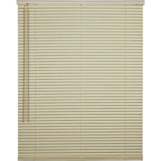Home Impressions 27 In. x 64 In. x 1 In. Ivory Vinyl Light Filtering Cordless Mini Blind