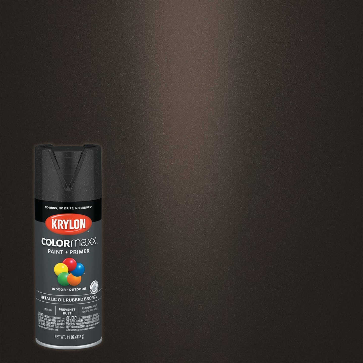 Krylon ColorMaxx 11 Oz. Brushed Metallic Satin Spray Paint, Oil
