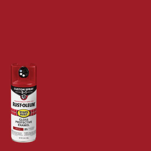 Rust-Oleum Stops Rust 12 Oz. Custom Spray 5 in 1 Gloss Spray Paint, Regal Red
