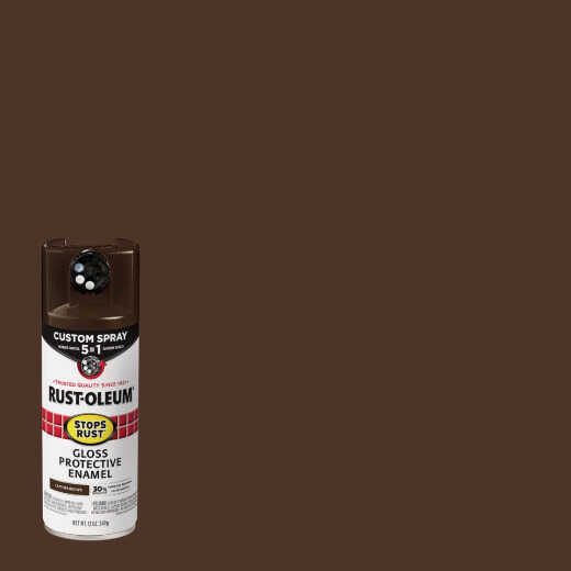Rust-Oleum Stops Rust 12 Oz. Custom Spray 5 in 1 Gloss Spray Paint, Leather Brown