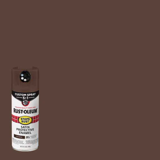 Rust-Oleum Stops Rust 12 Oz. Custom Spray 5 in 1 Satin Spray Paint, Dark Brown